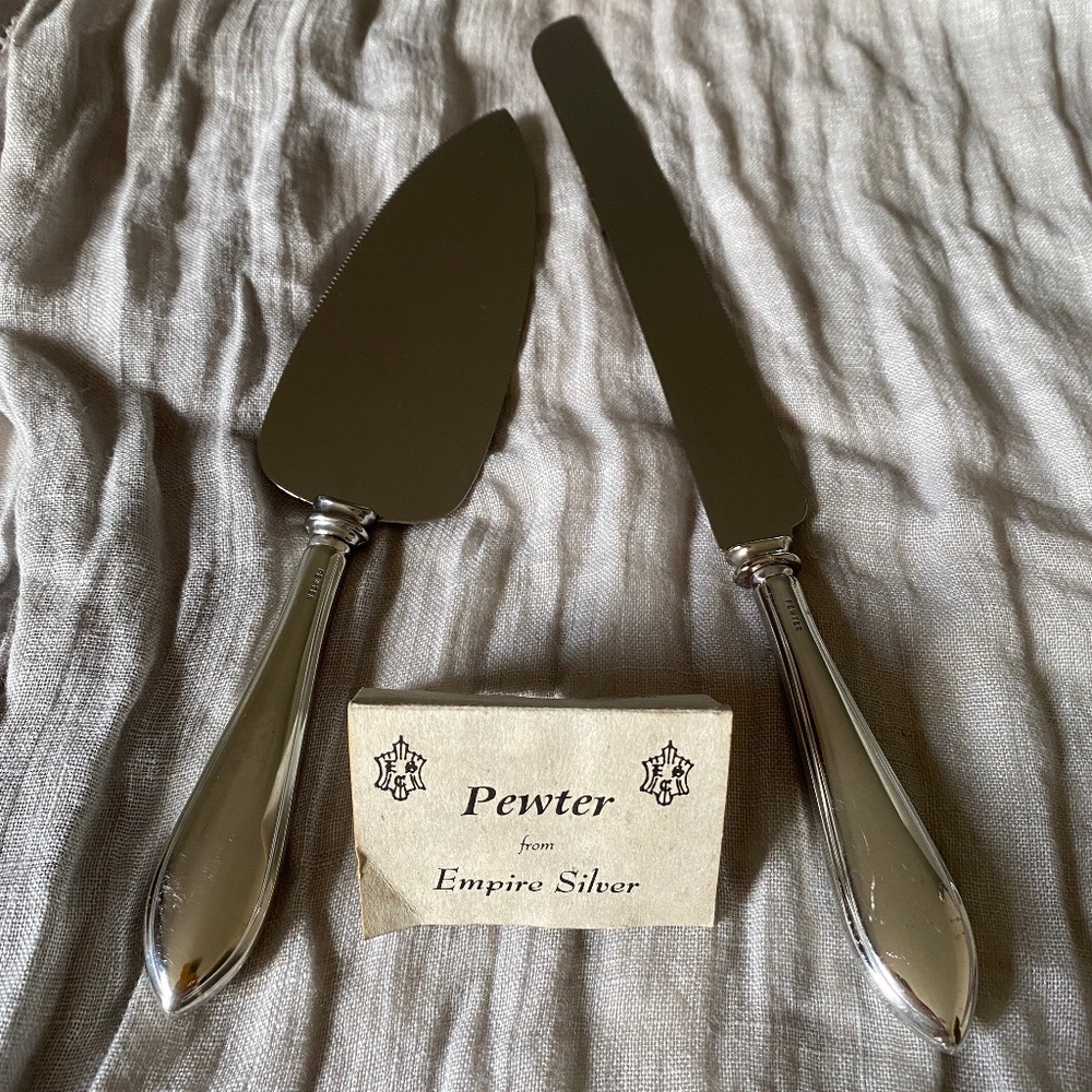Empire Silver I PEWTER Cake Knife & Cake Server